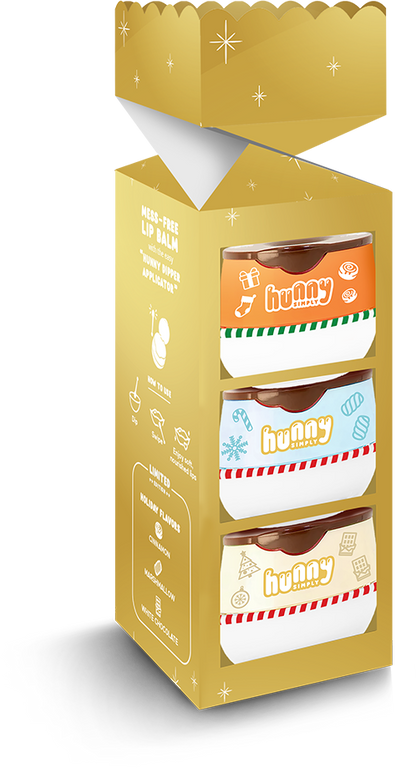 Limited Edition Hunny Simply Christmas Crackers – 3 Lip Balm Gift Set