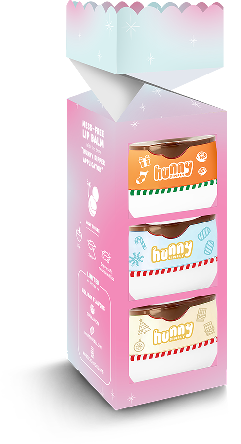Limited Edition Hunny Simply Christmas Crackers – 3 Lip Balm Gift Set
